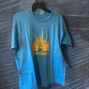 Disneyland Blue and Gold Castle Men's Tee XL